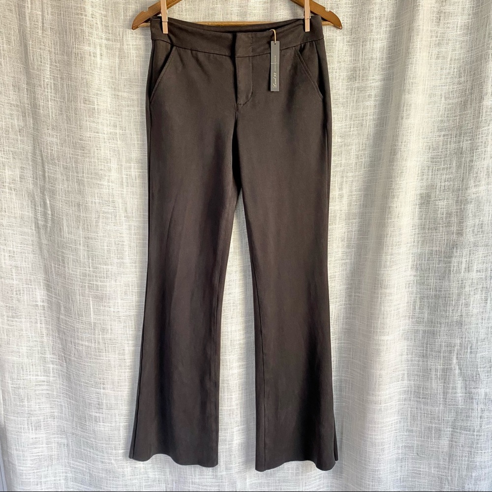 NWT Level 99 Suede Look Flare Pants - Picture 1 of 8
